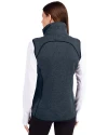 Houston Astros City Connect- Cutter & Buck Mainsail Sweater-Knit Womens Full Zip Asymmetrical Vest Liberty Navy Heather Back Thumbnail Image