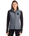 Miami Marlins City Connect- Cutter & Buck Evoke Epic Versatility Recycled Hybrid Softshell Womens Full Zip Vest Elemental Grey Front Thumbnail Image