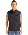 Miami Marlins City Connect- Cutter & Buck Charter Epic Versatility Recycled Packable Mens Big & Tall Full Zip Vest Black Front Thumbnail Image