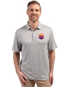Colorado Rockies City Connect- Cutter & Buck Forge Recycled Double Stripe Four-Way Stretch Mens Polo Polished/White Front Thumbnail Image
