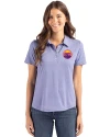 Colorado Rockies City Connect- Cutter & Buck Coastline Recycled Double Peached Womens Polo Hyacinth Front Thumbnail Image