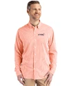 Houston Astros City Connect- Cutter & Buck Skyline Recycled Gingham Mens Big & Tall Long Sleeve Button Down  Dress Shirt College Orange/White Front Thumbnail Image