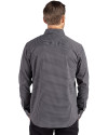 Colorado Rockies City Connect- Cutter & Buck Skyline Recycled Gingham Mens Big & Tall Long Sleeve Button Down  Dress Shirt Black/Elemental Grey Back Thumbnail Image