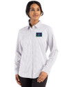 Arizona Diamondbacks City Connect- Cutter & Buck Skyline Recycled Gingham Womens Long Sleeve Spread Collar Dress Shirt Concrete/White Front Thumbnail Image