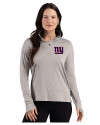 New York Giants Cutter & Buck Forge Recycled Four-Way Stretch Womens Quarter Zip Pullover Polished Heather Front Thumbnail Image