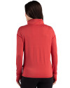 New Orleans Saints Americana Cutter & Buck Forge Recycled Four-Way Stretch Womens Quarter Zip Pullover Cardinal Red Heather Back Thumbnail Image