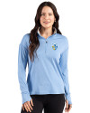Los Angeles Chargers Historic Cutter & Buck Forge Recycled Four-Way Stretch Womens Quarter Zip Pullover Dark Atlas Heather Front Thumbnail Image