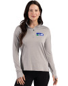 Seattle Seahawks Historic Cutter & Buck Forge Recycled Four-Way Stretch Womens Quarter Zip Pullover Polished Heather Front Thumbnail Image