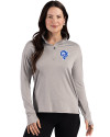 Los Angeles Rams Historic Cutter & Buck Forge Recycled Four-Way Stretch Womens Quarter Zip Pullover Polished Heather Front Thumbnail Image