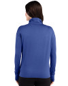 Indianapolis Colts Historic Cutter & Buck Forge Recycled Four-Way Stretch Womens Quarter Zip Pullover Tour Blue Heather Back Thumbnail Image
