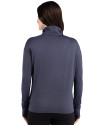 New York Jets Americana - Cutter & Buck Forge Recycled Four-Way Stretch Womens Quarter Zip Pullover Dark Navy Blue Heather Back Thumbnail Image