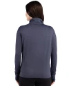 Seattle Seahawks NFL Helmet Cutter & Buck Forge Recycled Four-Way Stretch Womens Quarter Zip Pullover Dark Navy Blue Heather Back Thumbnail Image