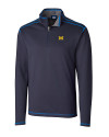 Michigan Wolverines Cutter & Buck Big & Tall L/S Evergreen Reversible Overknit Liberty Navy Mannequin Thumbnail Image