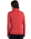 View image 3: Chicago Bears Americana Cutter & Buck Forge Recycled Four-Way Stretch Womens Quarter Zip Pullover Cardinal Red Heather Back
