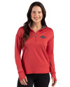 Baltimore Ravens Americana Cutter & Buck Forge Recycled Four-Way Stretch Womens Quarter Zip Pullover Cardinal Red Heather Front Thumbnail Image