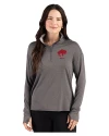 Buffalo Bills Historic Cutter & Buck Forge Recycled Four-Way Stretch Womens Quarter Zip Pullover Dark Black Heather Front Thumbnail Image