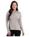 Washington Commanders Mono Cutter & Buck Forge Recycled Four-Way Stretch Womens Quarter Zip Pullover Polished Heather Front Thumbnail Image