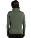 New York Jets Cutter & Buck Forge Recycled Four-Way Stretch Womens Quarter Zip Pullover Dark Hunter Heather Back Thumbnail Image