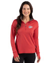 Kansas City Chiefs Americana Cutter & Buck Forge Recycled Four-Way Stretch Womens Quarter Zip Pullover Cardinal Red Heather Front Thumbnail Image