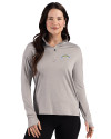Los Angeles Chargers Cutter & Buck Forge Recycled Four-Way Stretch Womens Quarter Zip Pullover Polished Heather Front Thumbnail Image