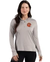 Cincinnati Bengals Historic Cutter & Buck Forge Recycled Four-Way Stretch Womens Quarter Zip Pullover Polished Heather Front Thumbnail Image