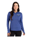 Detroit Tigers City Connect Cutter & Buck Forge Recycled Four-Way Stretch Womens Quarter Zip Pullover Tour Blue Heather Front Thumbnail Image