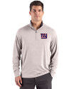 New York Giants Cutter & Buck Forge Recycled Four-Way Stretch Mens Quarter Zip Pullover Polished Heather Front Thumbnail Image
