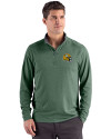 Green Bay Packers NFL Helmet Cutter & Buck Forge Recycled Four-Way Stretch Mens Quarter Zip Pullover Dark Hunter Heather Front Thumbnail Image