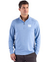 View image 1: New York Giants Monochromatic Cutter & Buck Forge Recycled Four-Way Stretch Mens Quarter Zip Pullover Dark Atlas Heather Front