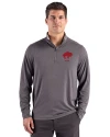 Buffalo Bills Historic Cutter & Buck Forge Recycled Four-Way Stretch Mens Quarter Zip Pullover Dark Black Heather Front Thumbnail Image