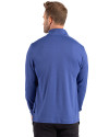 Los Angeles Rams NFL Helmet Cutter & Buck Forge Recycled Four-Way Stretch Mens Quarter Zip Pullover Tour Blue Heather Back Thumbnail Image