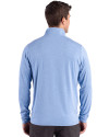 Carolina Panthers Historic Cutter & Buck Forge Recycled Four-Way Stretch Mens Quarter Zip Pullover Dark Atlas Heather Back Thumbnail Image
