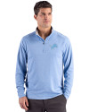 Detroit Lions Mono Cutter & Buck Forge Recycled Four-Way Stretch Mens Quarter Zip Pullover Dark Atlas Heather Front Thumbnail Image