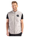 Pittsburgh Steelers NFL Helmet Cutter & Buck Hunts Point Recycled Fleece Mens Hybrid Full Zip Vest Polished Medium Gray Front Thumbnail Image