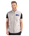 Seattle Seahawks Historic Cutter & Buck Hunts Point Recycled Fleece Mens Hybrid Full Zip Vest Polished Medium Gray Front Thumbnail Image