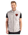 Chicago Bears Historic Cutter & Buck Hunts Point Recycled Fleece Mens Hybrid Full Zip Vest Polished Medium Gray Front Thumbnail Image