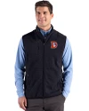 Denver Broncos Historic Cutter & Buck Hunts Point Recycled Fleece Mens Hybrid Full Zip Vest Black Front Thumbnail Image