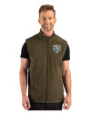 Chicago Bears Mono Cutter & Buck Hunts Point Recycled Fleece Mens Hybrid Full Zip Vest Poplar Front Thumbnail Image