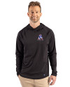 New England Patriots Historic Cutter & Buck Prospect Recycled Featherlight Stretch Mens Big & Tall Hooded Pullover Black Front Thumbnail Image