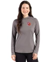 Tampa Bay Buccaneers Historic Cutter & Buck Prospect Recycled Featherlight Stretch Womens Hooded Pullover Elemental Grey Front Thumbnail Image