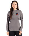 Chicago Bears Historic Cutter & Buck Prospect Recycled Featherlight Stretch Womens Hooded Pullover Elemental Grey Front Thumbnail Image