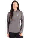 Arizona Cardinals Mono Cutter & Buck Prospect Recycled Featherlight Stretch Womens Hooded Pullover Elemental Grey Front Thumbnail Image