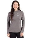 Indianapolis Colts Mono Cutter & Buck Prospect Recycled Featherlight Stretch Womens Hooded Pullover Elemental Grey Front Thumbnail Image