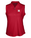 Nebraska Cornhuskers Cutter & Buck Forge Stretch Womens Sleeveless Polo Cardinal Red Mannequin Thumbnail Image
