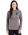 Minnesota Twins City Connect Cutter & Buck Prospect Recycled Featherlight Stretch Womens Hooded Pullover Elemental Grey Front Thumbnail Image