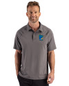 Minnesota Twins City Connect Cutter & Buck Prospect Recycled Featherlight Stretch Mens Big & Tall Sport Polo Elemental Grey Front Thumbnail Image