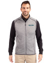 Boston Red Sox City Connect- Cutter & Buck Mainsail Sweater-Knit Mens Full Zip Vest Polished Heather Front Thumbnail Image