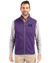 Arizona Diamondbacks City Connect- Cutter & Buck Mainsail Sweater-Knit Mens Full Zip Vest College Purple Heather Front Thumbnail Image