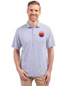 Colorado Rockies City Connect- Cutter & Buck Virtue Recycled Botanical Print Featherlight Pique Mens  Polo Hyacinth Front Thumbnail Image