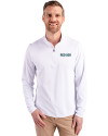Boston Red Sox City Connect- Cutter & Buck Virtue Recycled Featherlight Pique Mens Quarter Zip Pullover White Front Thumbnail Image
